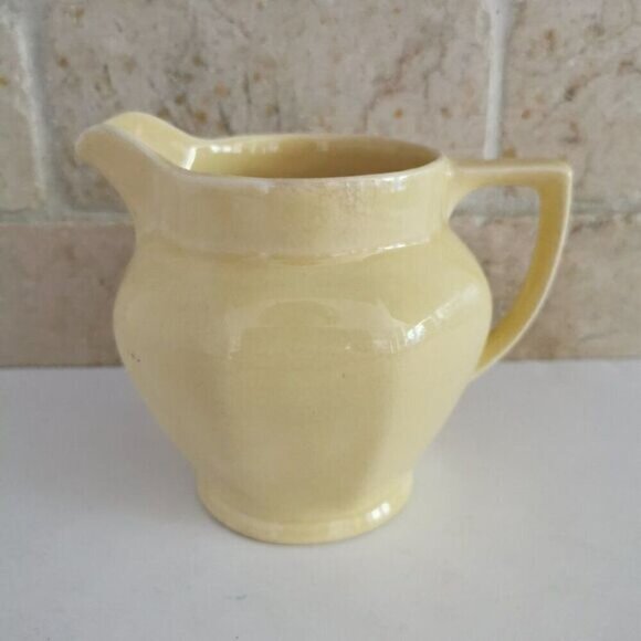 Vintage Yellow Creamer Pitcher CRAZING Tudor Ware Barker Bros Langton - Picture 5 of 9